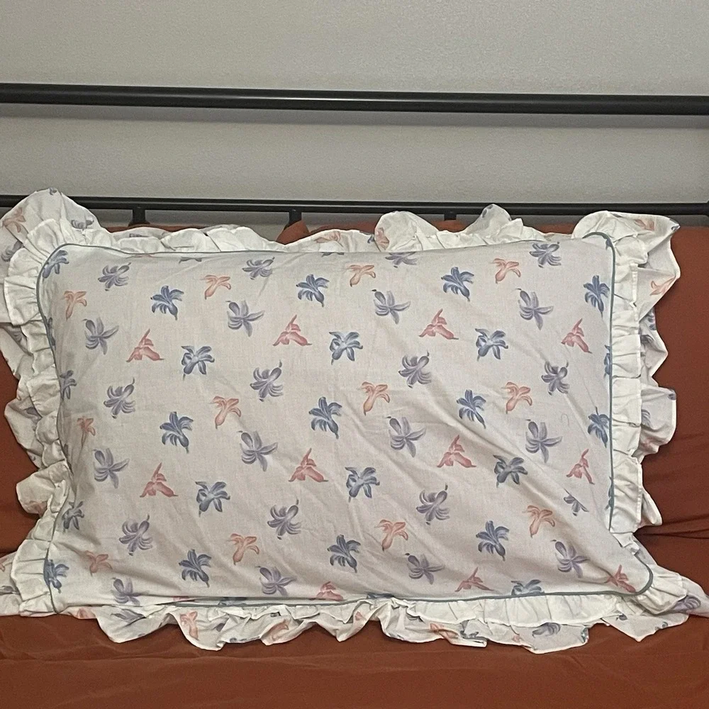 2 VTG CHRISTIAN DIOR Wamsutta Standard 20x26 Pillow Shams Cotton Country Cottage